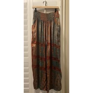 Earthbound Trading Co Knit Wide Leg Pull On Boho Pants Sz Medium